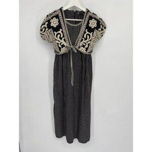 WOMEN'S VINTAGE K STUDIO FRONT TIE FLORAL SMALL? MIDI  BACK ZIPPER